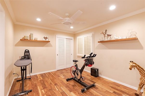 Fitness Equipment, Interior, Recessed Lighting, Wood Texture Flooring