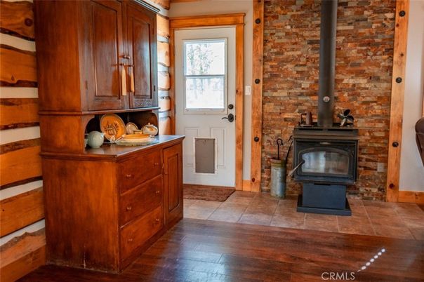 Fireplace, Interior, Stone Walls, Wood Texture Flooring