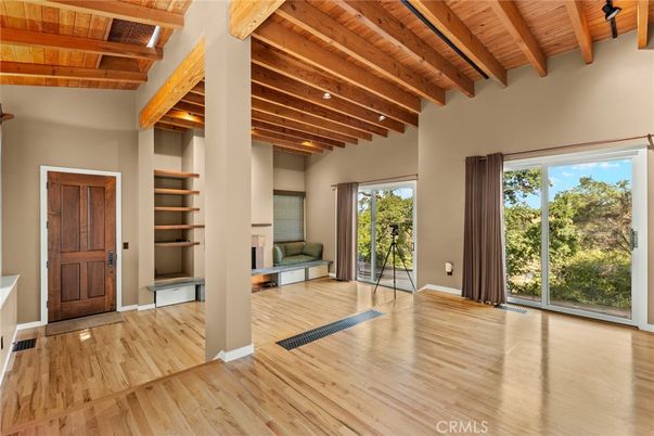 Empty room, Interior, Wooden Beams, Wooden Ceilings, Wood Texture Flooring