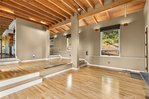 Empty room, Interior, Wooden Beams, Wooden Ceilings, Wood Texture Flooring