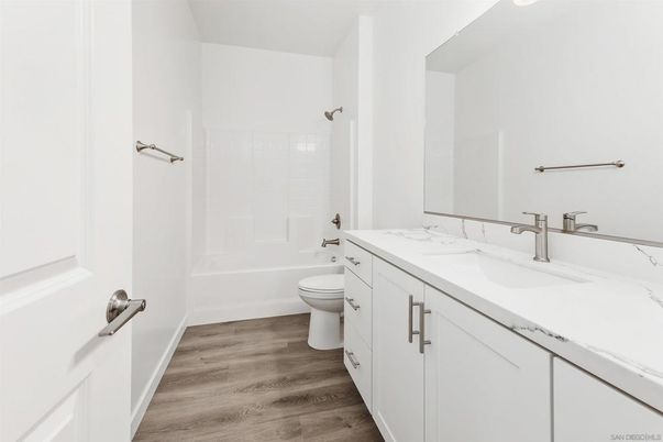 Bathroom, Dual Sink Vanities, Interior, Wood Texture Flooring