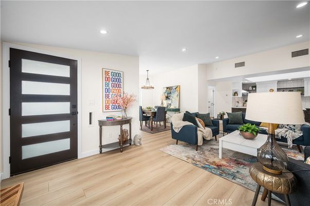 Dining room, Interior, Kitchen, Living room, Pendant Lights, Recessed Lighting, Wood Texture Flooring
