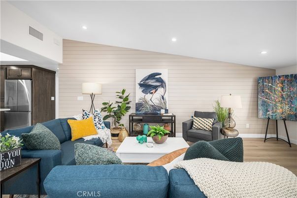 Interior, Kitchen, Living room, Recessed Lighting, Stainless Steel Appliances, Wood Texture Flooring