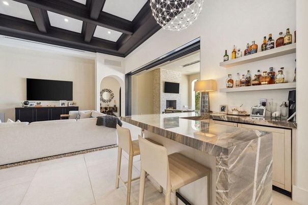 Fireplace, Interior, Living room, Recessed Lighting