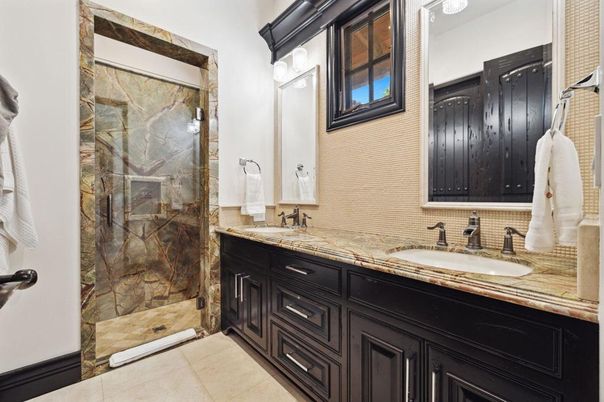 Bathroom, Dual Sink Vanities, Glass Shower, Interior