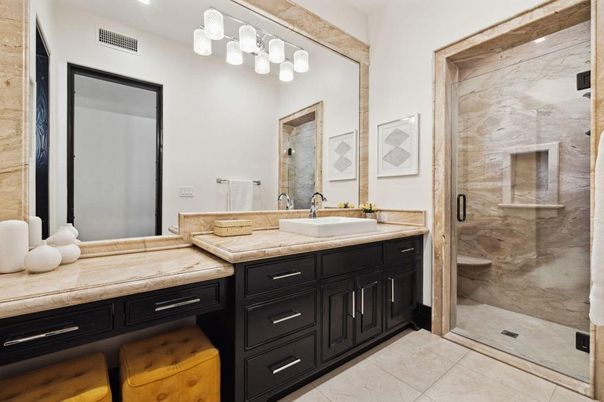 Bathroom, Dual Sink Vanities, Glass Shower, Interior