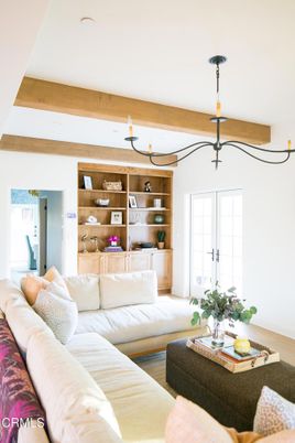 Interior, Living room, Pendant Lights, Wooden Beams, Wood Texture Flooring