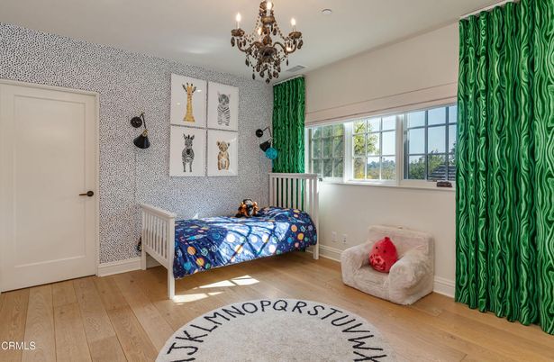 Bedroom, Chandelier, Interior, Wood Texture Flooring