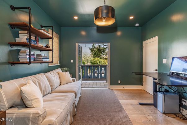 Home Office, Interior, Pendant Lights, Recessed Lighting, Wood Texture Flooring