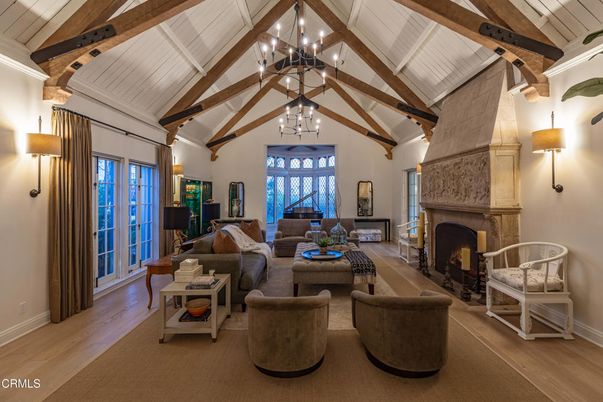 Fireplace, Interior, Living room, Wooden Beams, Wood Texture Flooring