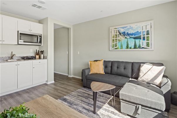 Interior, Kitchen, Living room, Stainless Steel Appliances, Wood Texture Flooring