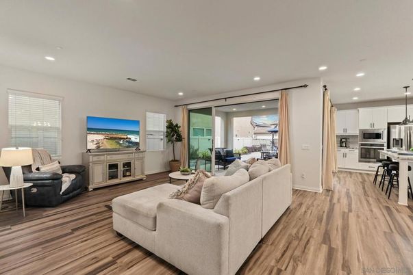 Interior, Kitchen, Living room, Pendant Lights, Recessed Lighting, Stainless Steel Appliances, Wood Texture Flooring
