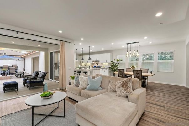 Dining room, Interior, Kitchen, Living room, Pendant Lights, Recessed Lighting, Wood Texture Flooring