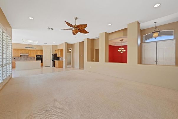 Empty room, Interior, Kitchen, Pendant Lights, Recessed Lighting