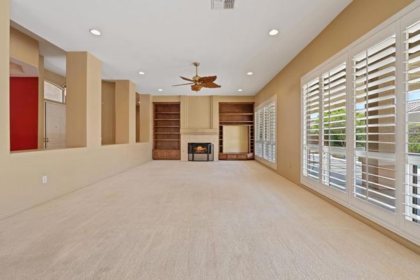 Empty room, Fireplace, Interior, Recessed Lighting