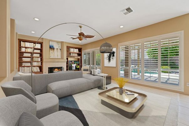 Fireplace, Interior, Living room, Recessed Lighting
