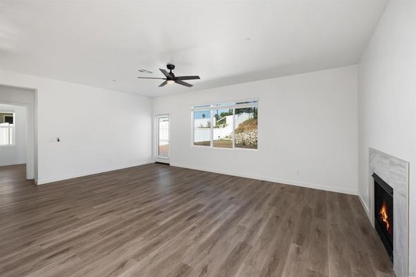 Empty room, Fireplace, Interior, Wood Texture Flooring