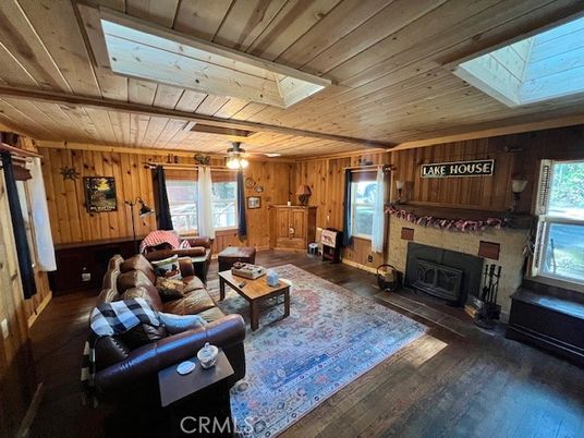 Fireplace, Interior, Living room, Wooden Ceilings, Wood Texture Flooring, Wooden Walls