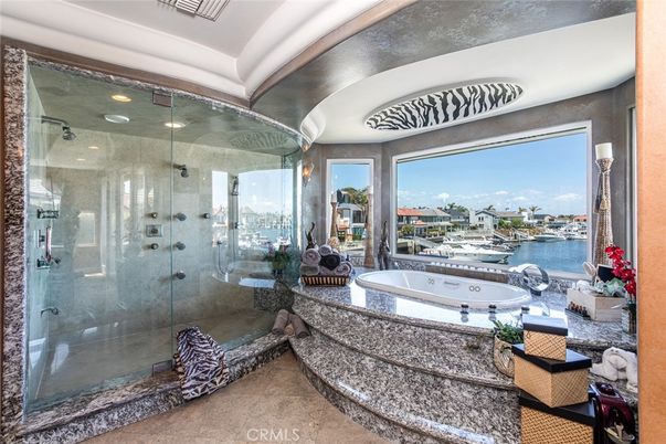 Bathroom, Glass Shower, Interior, Recessed Lighting, Water