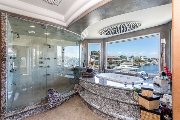 Bathroom, Glass Shower, Interior, Recessed Lighting, Water