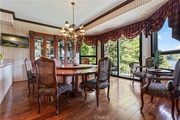 Chandelier, Dining room, Interior, Wood Texture Flooring