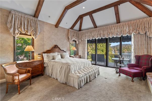 Bedroom, Interior, Recessed Lighting, Wooden Beams