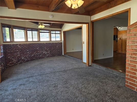 Empty room, Interior, Stone Walls, Wooden Beams, Wooden Ceilings, Wood Texture Flooring