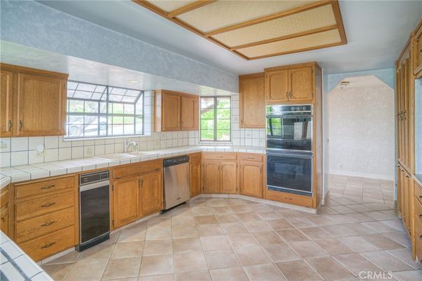 Interior, Kitchen, Stainless Steel Appliances, Tile Countertops