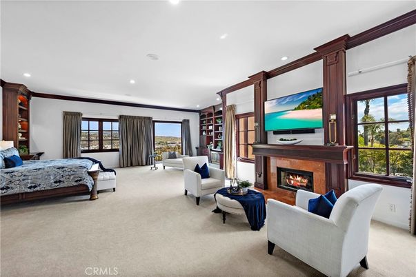 Bedroom, Fireplace, Interior, Living room, Recessed Lighting
