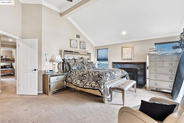 Bedroom, Fireplace, Interior, Recessed Lighting