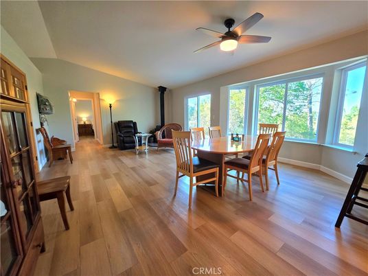 Dining room, Fireplace, Interior, Wood Texture Flooring