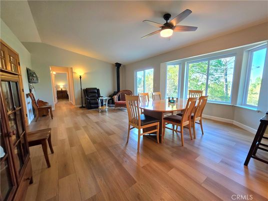 Dining room, Fireplace, Interior, Wood Texture Flooring