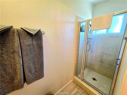 Bathroom, Glass Shower, Interior, Wood Texture Flooring
