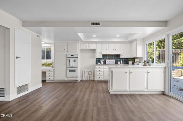 Interior, Kitchen, Recessed Lighting, Wood Texture Flooring