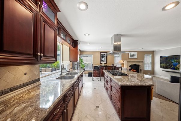 Dining room, Fireplace, Interior, Kitchen, Recessed Lighting