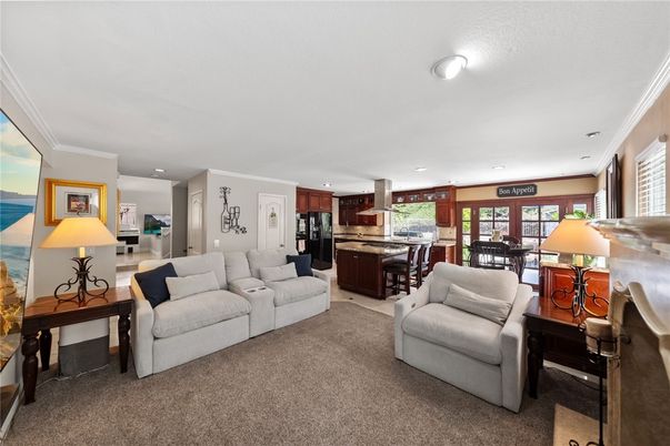 Dining room, Interior, Kitchen, Living room, Recessed Lighting