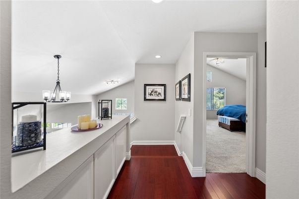 Bedroom, Chandelier, Interior, Recessed Lighting, Wood Texture Flooring