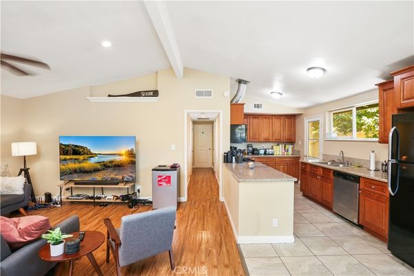 Interior, Kitchen, Recessed Lighting, Wood Texture Flooring