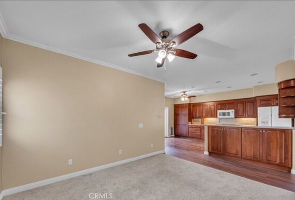 Empty room, Interior, Kitchen, Recessed Lighting, Wood Texture Flooring