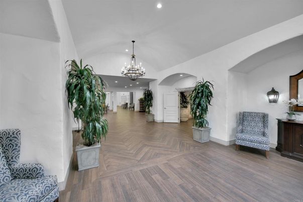 Chandelier, Interior, Recessed Lighting, Wood Texture Flooring