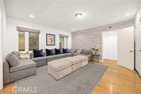 Interior, Living room, Recessed Lighting, Stone Walls, Wood Texture Flooring