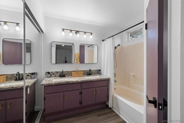 Bathroom, Dual Sink Vanities, Interior, Wood Texture Flooring
