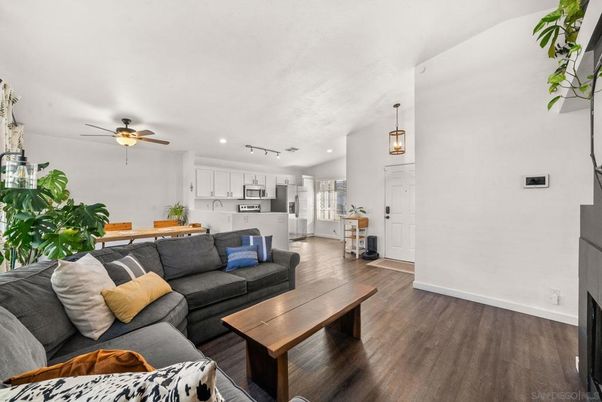 Interior, Kitchen, Living room, Pendant Lights, Recessed Lighting, Stainless Steel Appliances, Wood Texture Flooring