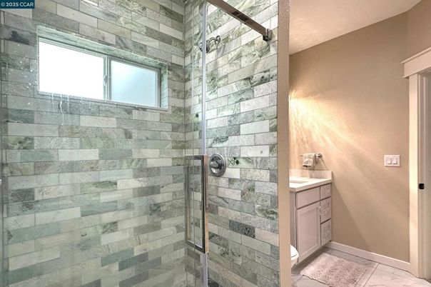 Bathroom, Glass Shower, Interior, Stone Walls
