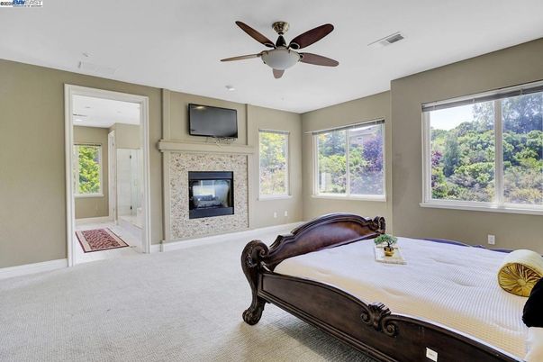 Bedroom, Fireplace, Interior