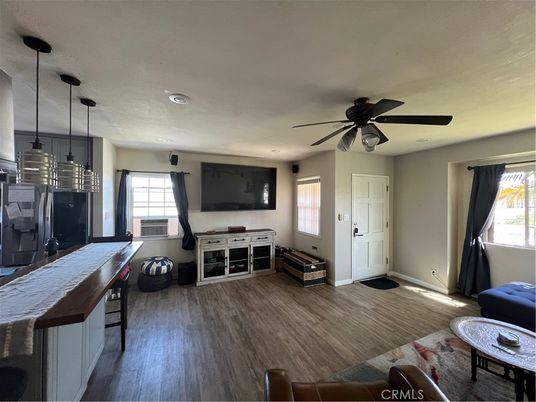 Billiard Table, Game Room, Interior, Pendant Lights, Recessed Lighting, Wood Texture Flooring