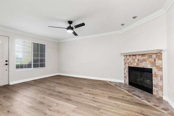 Empty room, Fireplace, Interior, Wood Texture Flooring
