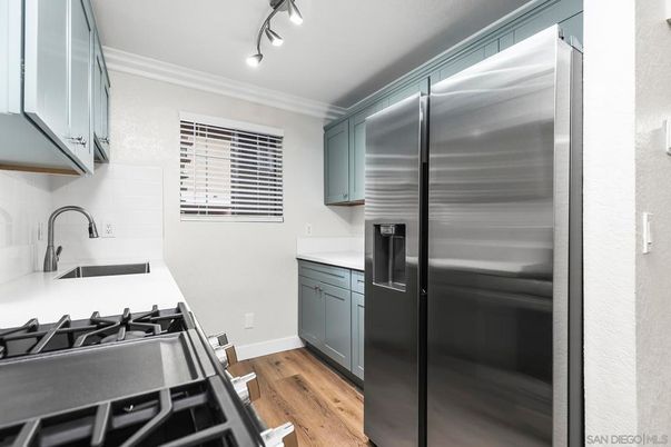 Interior, Kitchen, Stainless Steel Appliances, Wood Texture Flooring