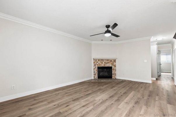 Empty room, Fireplace, Interior, Wood Texture Flooring