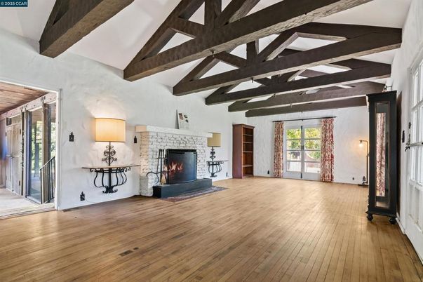 Fireplace, Interior, Wooden Beams, Wood Texture Flooring